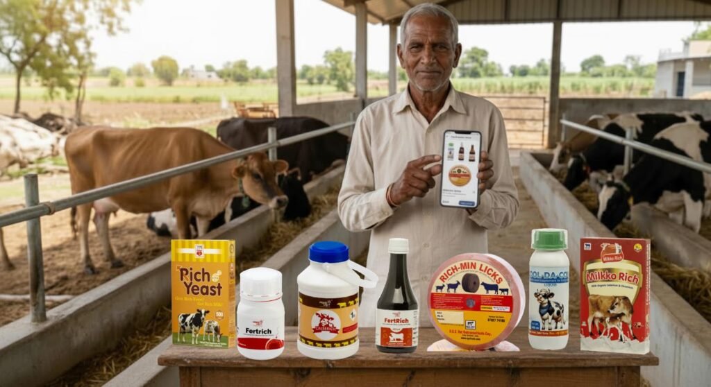Buy cattle feed supplements online in India from trusted brands for dairy cow nutrition