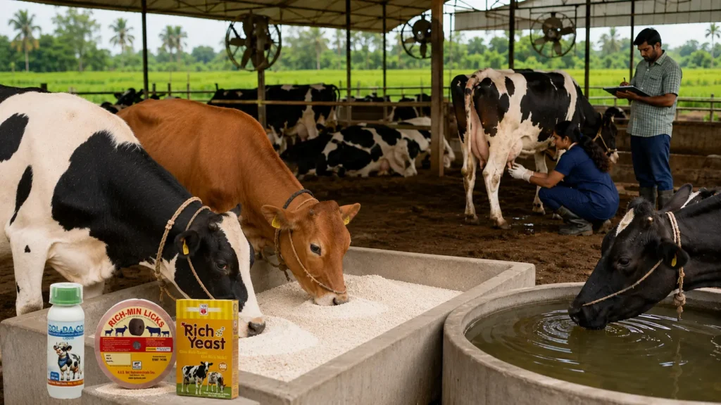 Low Milk Yield in Cows: Healthy Dairy Cow with Improved Milk Yield After Proper Nutrition